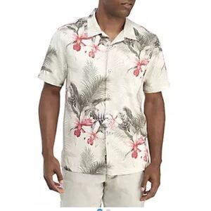 Tommy Bahama Silk Blend XXL Men’s Button Down Shirt Tropical Hawaiian‎ Beige